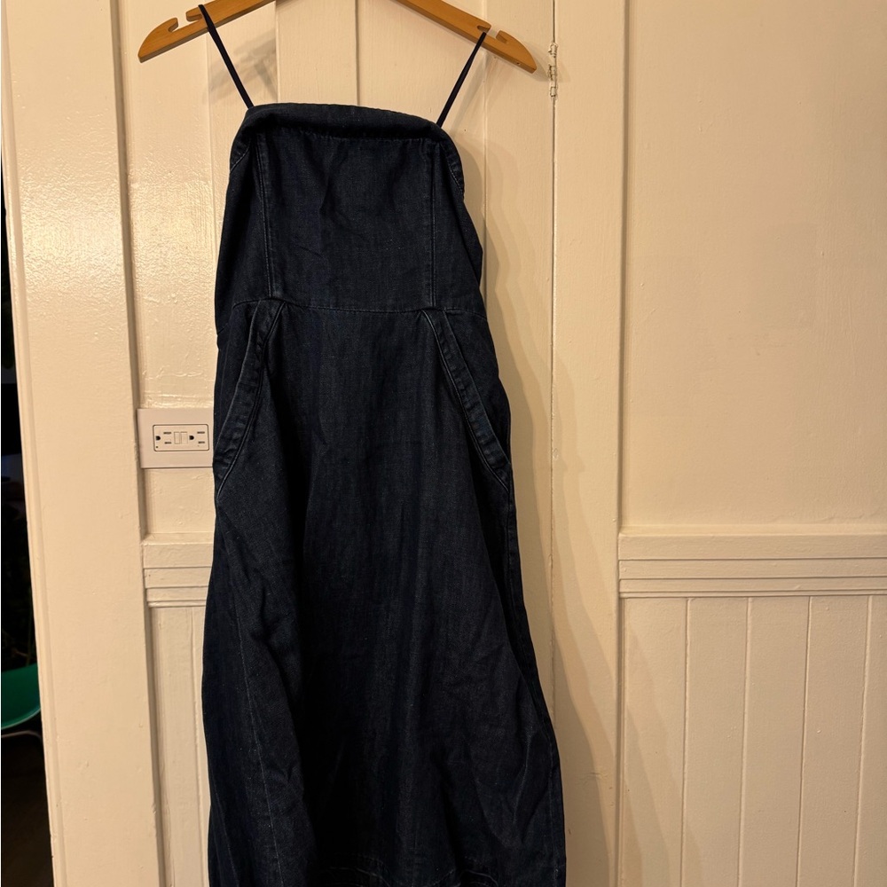Anthropologie Dark Blue Denim Dress